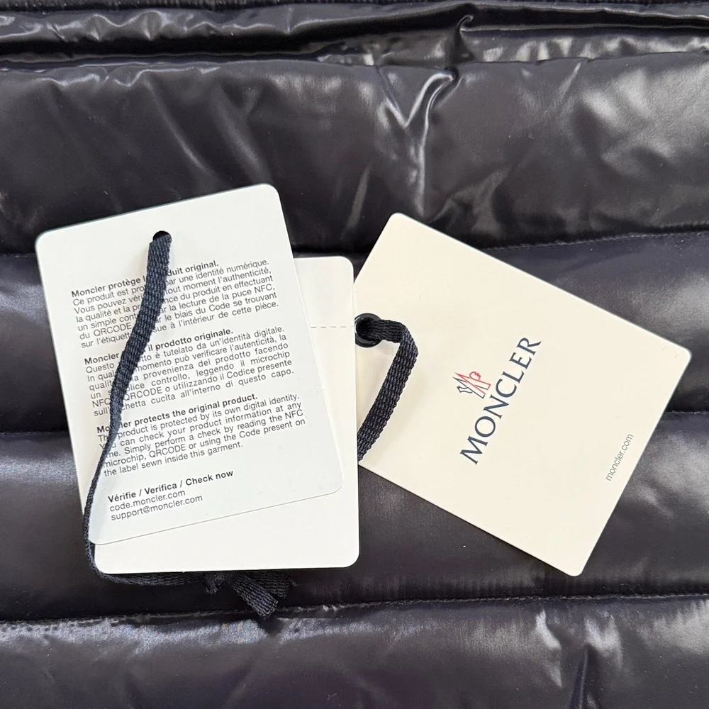 Moncler Navy Puffer Laptop/iPad Pouch with Red Trim